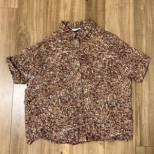 Funky button down t shirt size small